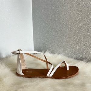 Express snakeskin strappy sandals